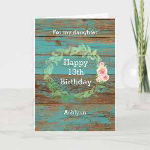 Cartão Rustic Floral 13 Birthday