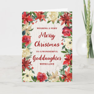 Cartão Rustic Floral GodFilha Feliz Natal