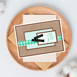 Cartão Rustic Floral Light Turquoise Birthday