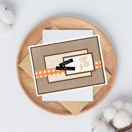 Cartão Rustic Floral Orange Birthday