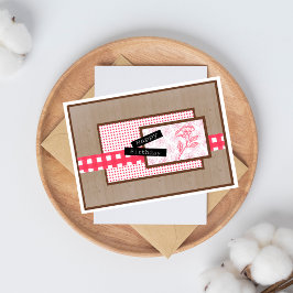 Cartão Rustic Floral Red Birthday