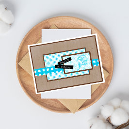 Cartão Rustic Floral Turquoise Birthday