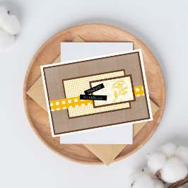 Cartão Rustic Floral Yellow Birthday