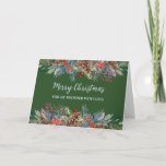 Cartão Rustic Foliage Brother Felry Natal<br><div class="desc">Feliz Natal para o cartão irmão na folhagem rústica verde e aquarela da floresta.</div>