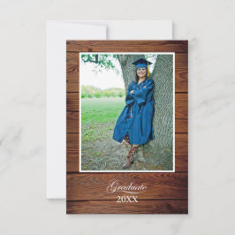 Cartão Rustic Graduation Party Invitation string lights