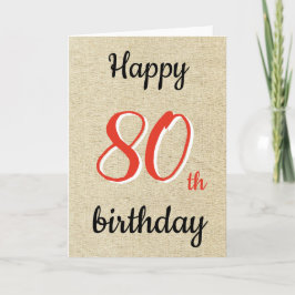 Cartão Rustic Happy Birthday - Script 80 Birthday