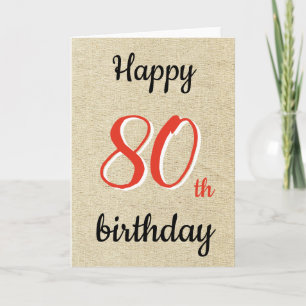 Cartão Rustic Happy Birthday - Script 80 Birthday