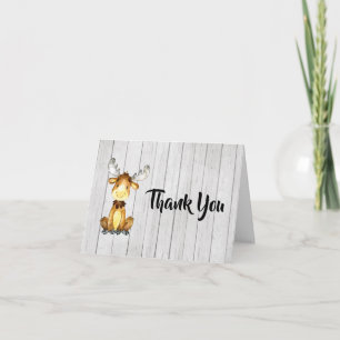 Cartão Rustic Moose Thank You Card