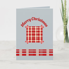 Cartão Rustic Red Gingham Christmas Card with Festive Bow