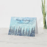 Cartão Rustic Snowy Forest Son Natal<br><div class="desc">Feliz Natal para um cartão de filho com uma floresta rústica e nevada.</div>