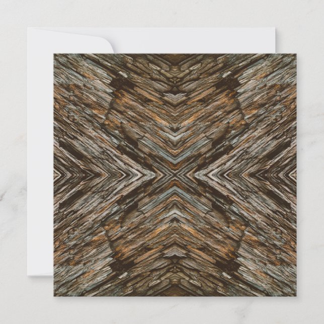 Cartão Rustic Tree Bark Photo Southwest Diamond Pattern (Frente)