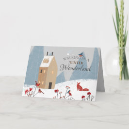 Cartão Rustic Walking In A Winter Wonderland