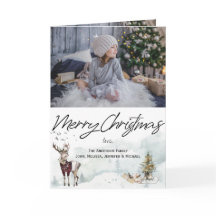 Rustic Woodland Animal Watercolor Foto de Natal