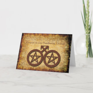 Cartão rústico de Wiccan Handfasting para noivos