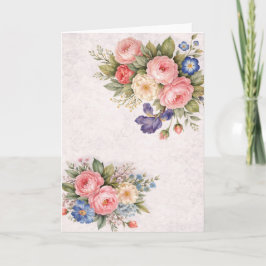 Cartão Rústico Vintage Personalizado Floral Ro