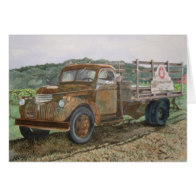 Cartão Rusty Truck Sattui Winery Napa Valley (Frente Horizontal)