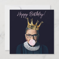 Ruth Ginsburg coroa rosa chiclete Feliz Aniversári