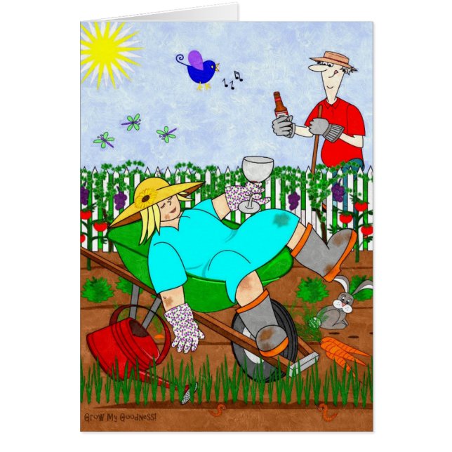 Cartão Ruthie e Ralphie Relax no Jardim - (Frente)