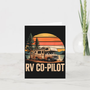 Cartão Rv co-piloto acampamento rv camper pôr do sol cêni