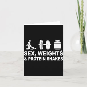 Cartão S3x Pesos E Agitação De Proteínas Frase Engraçada 