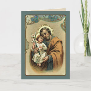 Cartão S. José com o Menino Jesus
