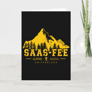 Cartão Saas-fee Suíça Estação de Esqui Esqui Alpino Suíço