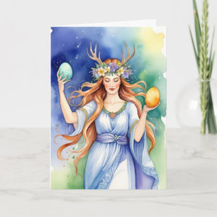 Cartão Sabá de Ostara Deusa Equinócio da Primavera Feriad