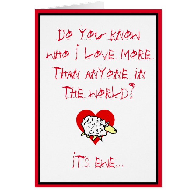 Cartão Sabe Quem Eu Amo? É Ewe... (Frente)