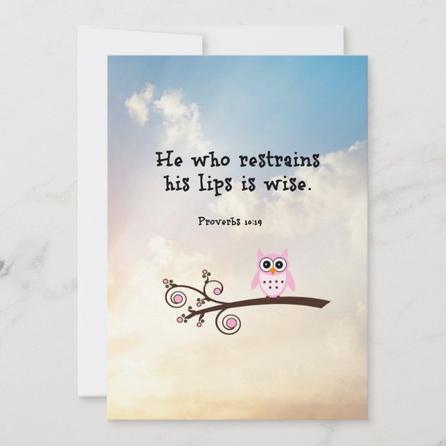 Cartão Sabedoria - Provérbios 10:19 (Frente)