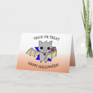 Cartão Saca de Halloween fofo para doces ou travessuras