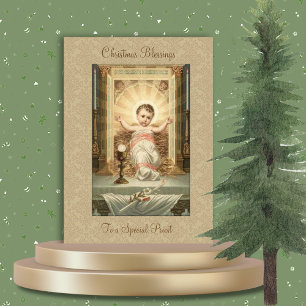 Cartão Sacerdote Católico do Bebê Religioso Jesus