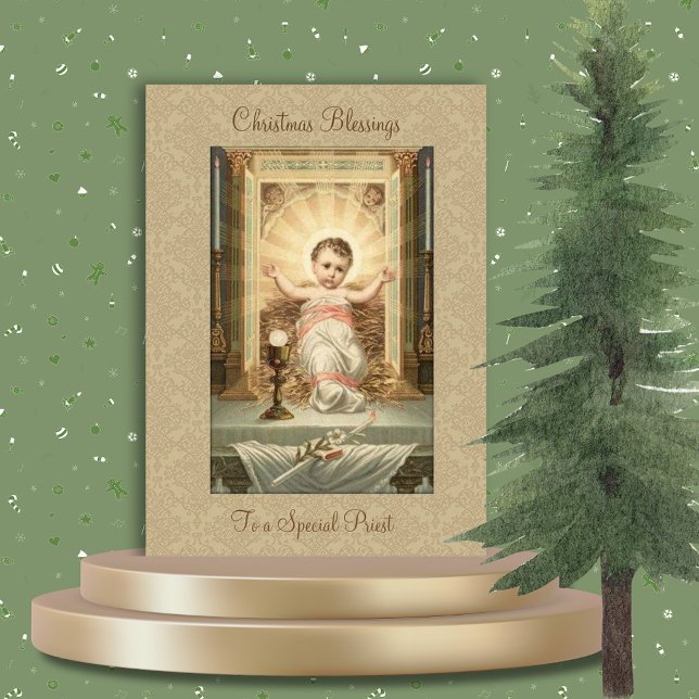 Cartão Sacerdote Católico do Bebê Religioso Jesus (Criador carregado)