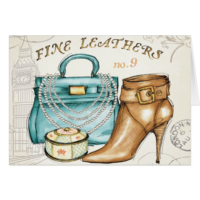 Cartão Saco de couro e calçados finos (Frente Horizontal)