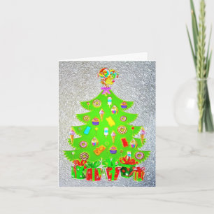 Cartão Saco de Presente Médio Árvore de Doces de Natal