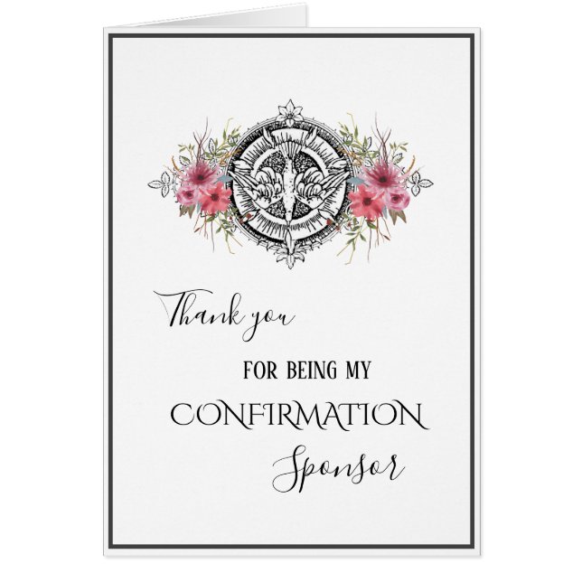 Cartão Sacramento da confirmação do patrocinador religios (Frente)