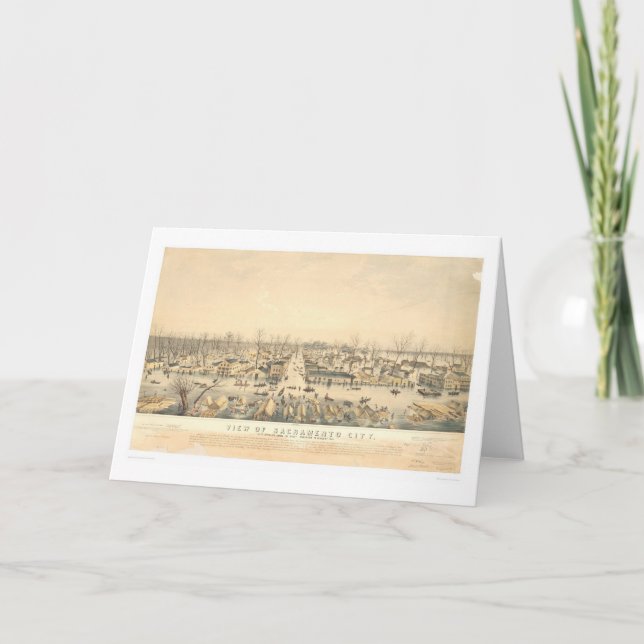 Cartão Sacramento durante uma inundação de 1850 (1586A) (Frente)