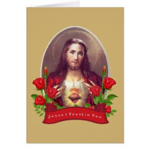 Cartão Sacred Heart Jesus I Trust in You