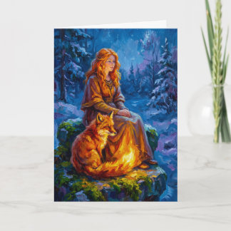 Cartão Sacred Nature: Celtic Goddess Brigid Art on Canvas