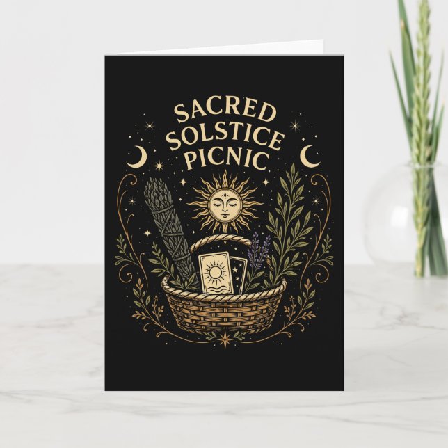 Cartão Sacred Solstice Picnic Litha Postcard (Frente)