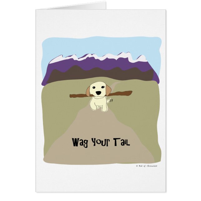 Cartão Sacuda seu cão da cauda - pata da atração (Frente)