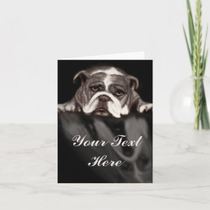 Cartão Sad bulldog emotional note card for any sad moment