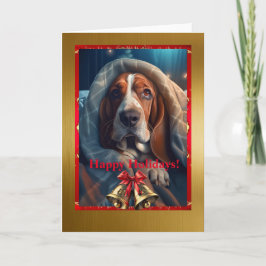 Cartão Sad Hound Christmas, 5" x 7" Folheto de saudação