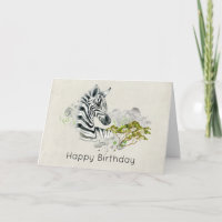 Safari Zebra Animal Exótico Selvagem Feliz Anivers