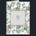 Cartão Sage Green Wildflower Folk Wedding<br><div class="desc">Elegant sage green wildflower wedding stationery inspired by Hungarian folk floral motifs. This botanical table number design is perfect for rustic garden weddings, countryside receptions and romantic outdoor celebrations. The soft sage green palette with delicate blush pink floral accents creates a refined and timeless wedding table setting that pairs beautifully...</div>