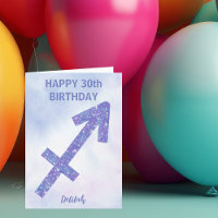Sagitário Cute Sinal Personalizado Roxo Feliz Aniv