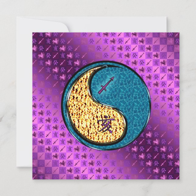 Cartão Sagittarius & Water Boar (Frente)