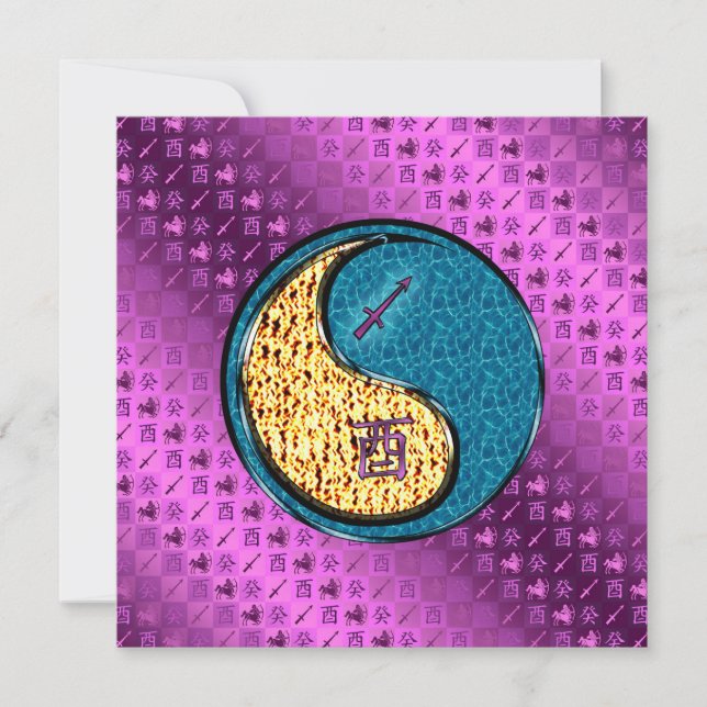 Cartão Sagittarius & Water Rooster (Frente)