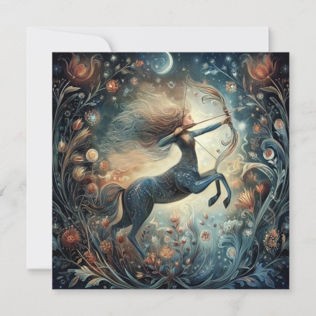 Cartão Sagittarius Zodiac Astrology Mystical Birthday (Frente)