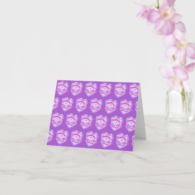 Cartão Sagittarius Zodiac Coquette Heart Cake (Orquídea)