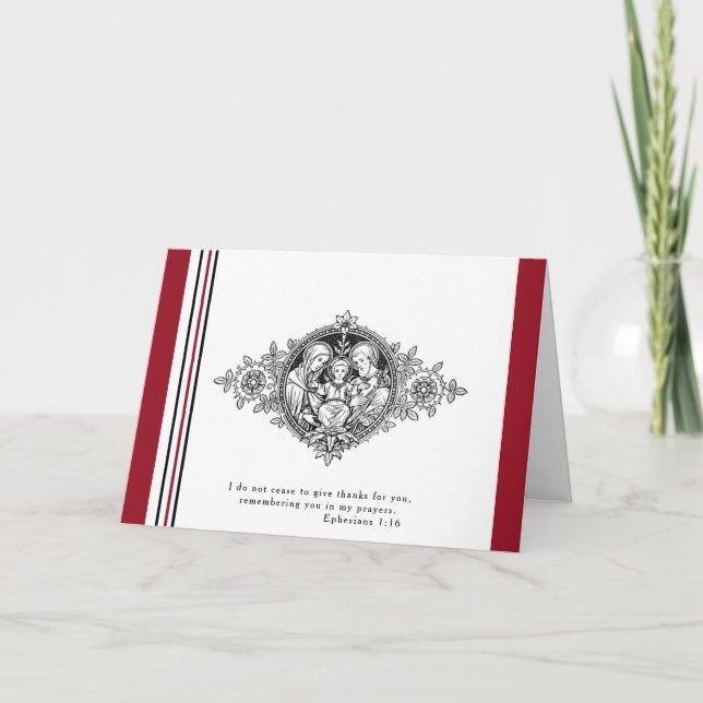 Cartão Sagrada Família Católica Jesus Maria José Escritur (Frente)